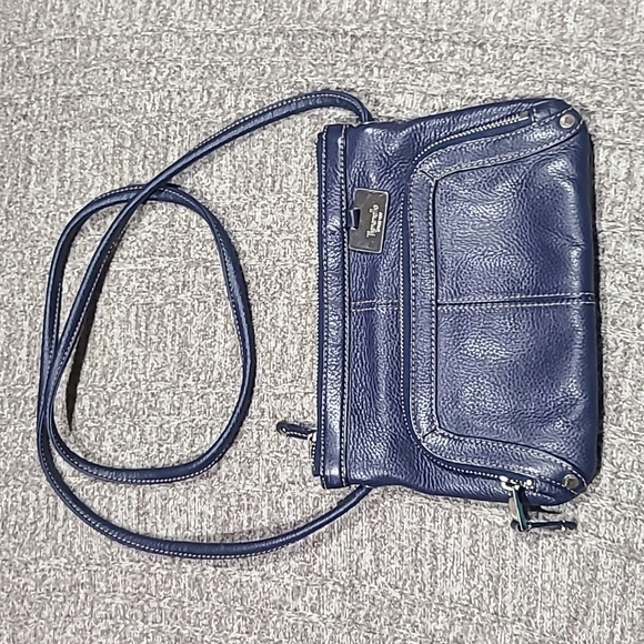 Tignanello Bags Tignanello Blue Leather Crossbody Poshmark